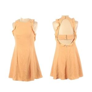 JayGodfrey Halter ruffle sleeveless mini Dress orange size 6